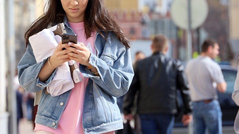 iphone user in public
