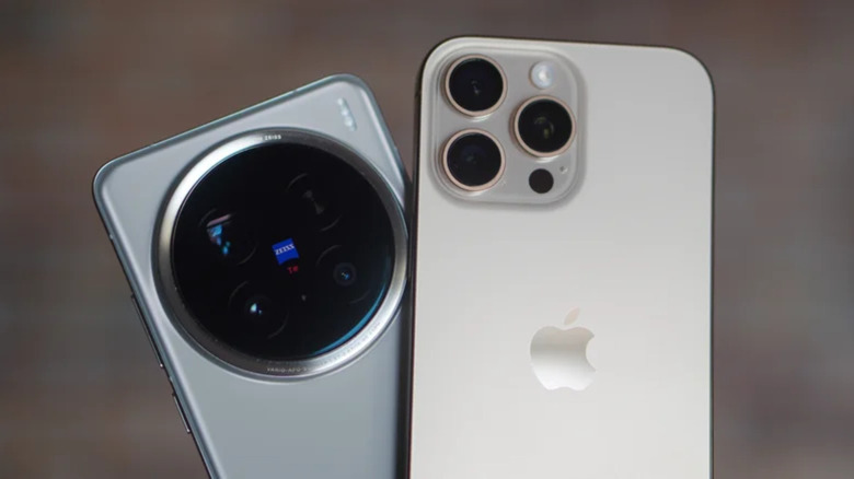 Vivo X200 Pro next to an iPhone 16 Pro