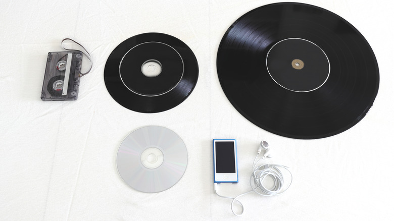 physical vintage media on table