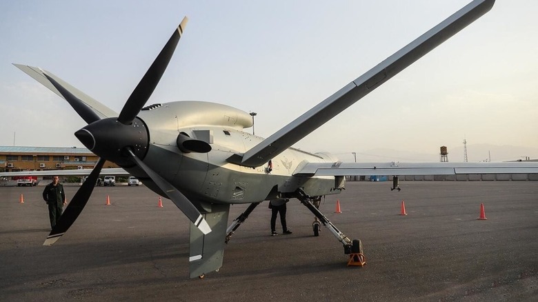 Shahed 149 Gaza drone on the ground.