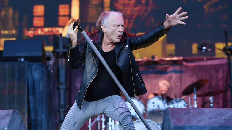 Bruce Dickinson of Iron Maiden on stage