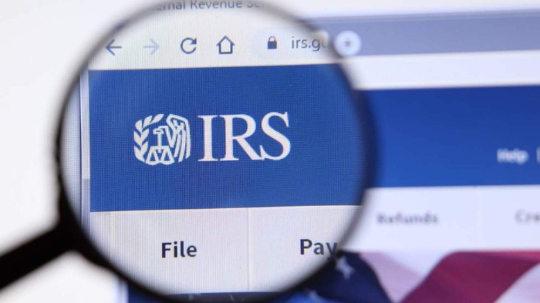 IRS logo under magnifying glass