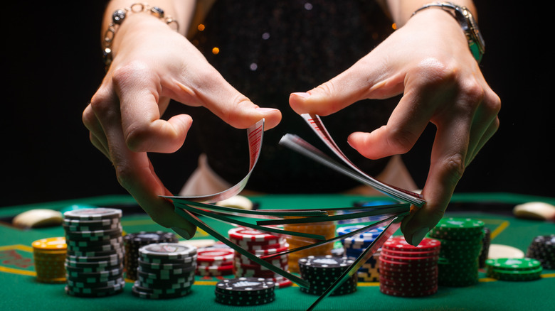 Shuffling poker cards