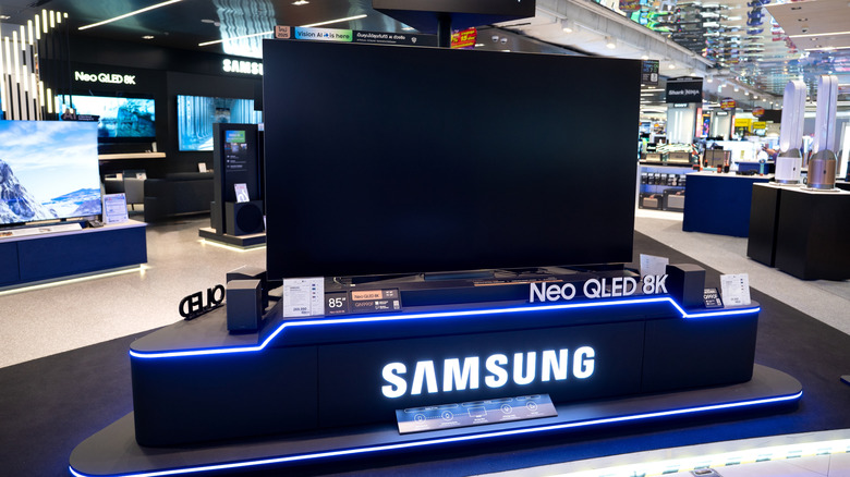An 8K Samsung TV on display