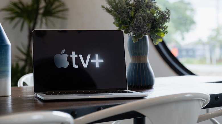 Apple TV+ logo laptop