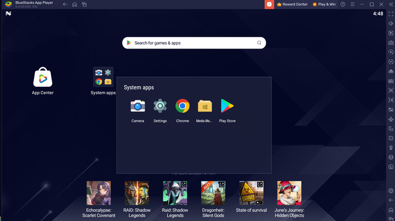 Screenshot of the BlueStacks App Player