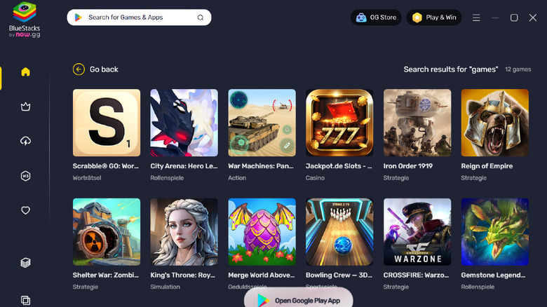 Screenshot of the BlueStacks X  app