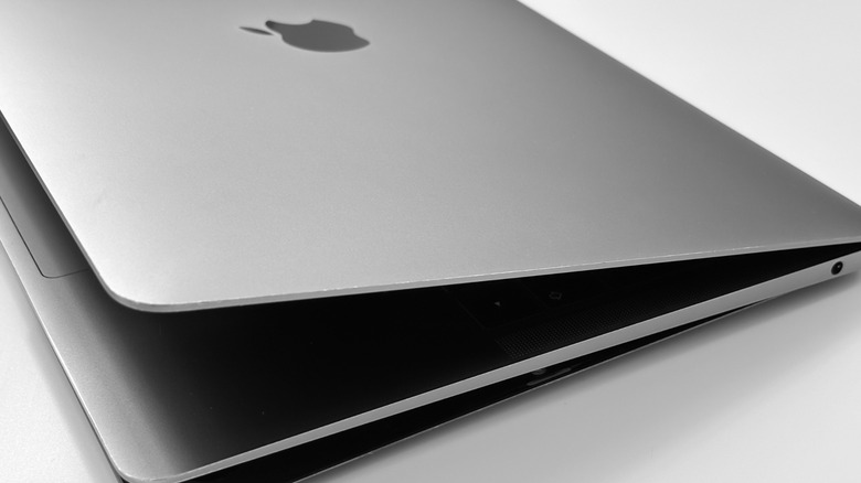 MacBooj laptop slightly open