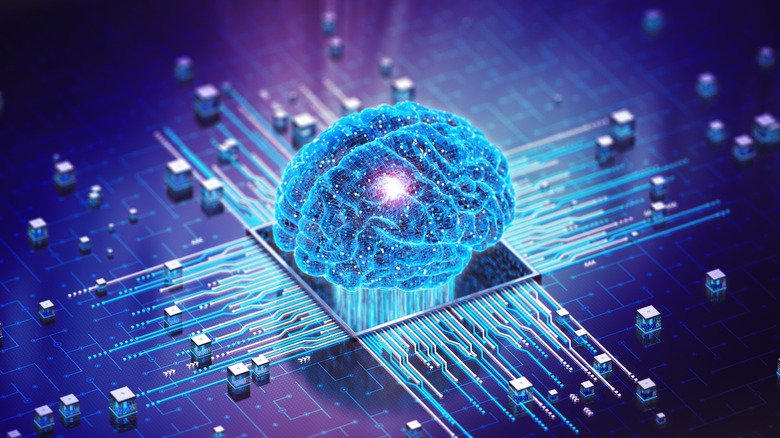 Illustration of a brain on a chip