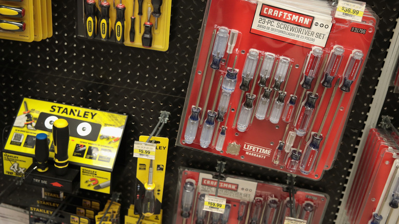 Stanley tools and Craftsman tools side by side