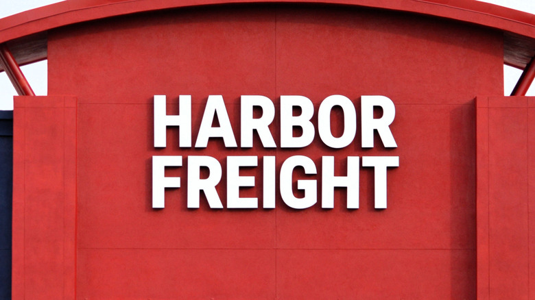 The Harbor Freight sign on a storefront.