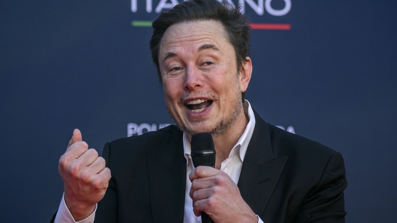 Elon Musk talking microphone