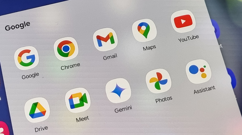 Google apps on tablet home screen