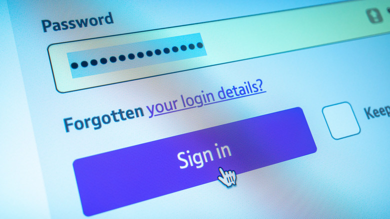 Password being entered on desktop