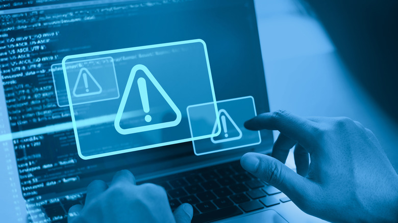 Image of a data breach on a computer screen