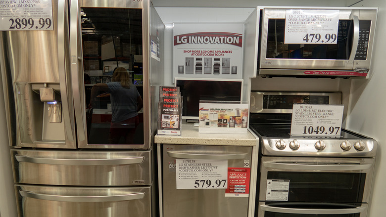 Kitchen Appliances on Display at a Local Costco Warehouse