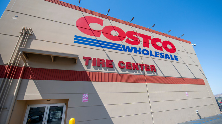 Exterior view of a Costco tire center.