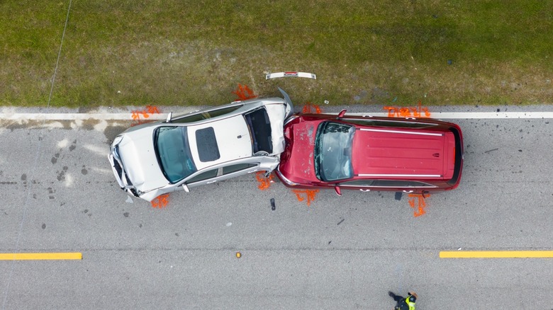 Car crash on side of the road