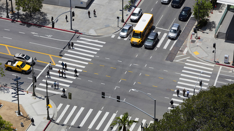 intersection in downtown Los Angeles