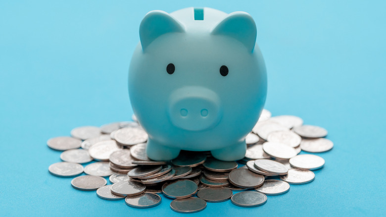 Piggybank with coins