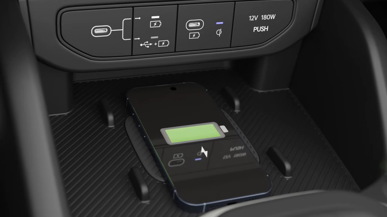 Phone charging wirelessly inside car