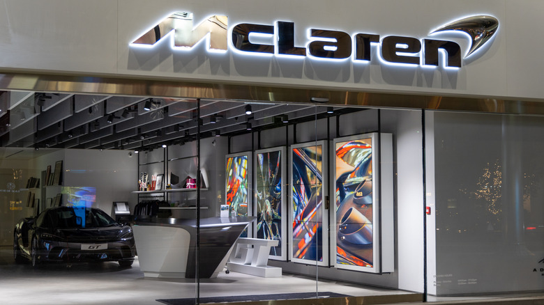 General view of a McLaren showroom.