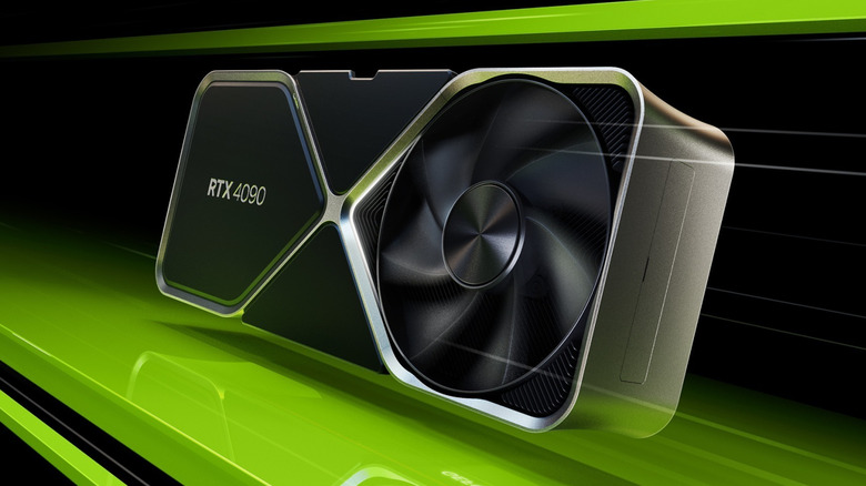 Nvidia GeForce RTX 4090 graphics card on digital background