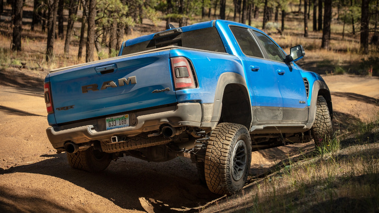 RAM 1500 TRX seen off-roading from behind