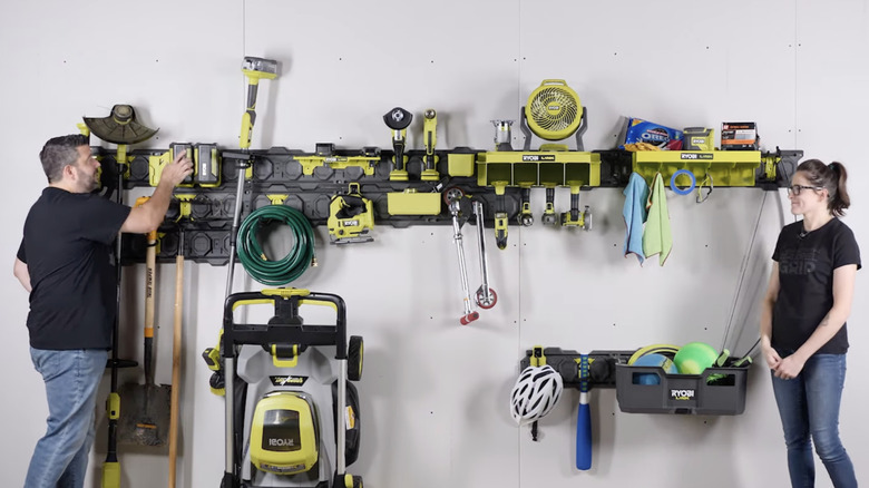 Ryobi Link storage on white wall