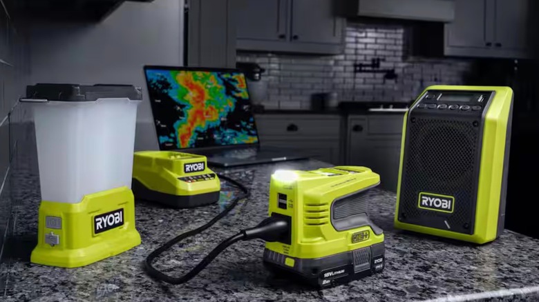 Ryobi 18V One+ Storm Kit on kitchen counter