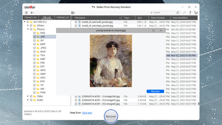 Stellar Photo Recovery app recovery window
