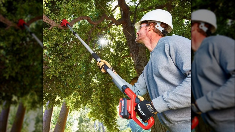 man using Bauer Pole Saw
