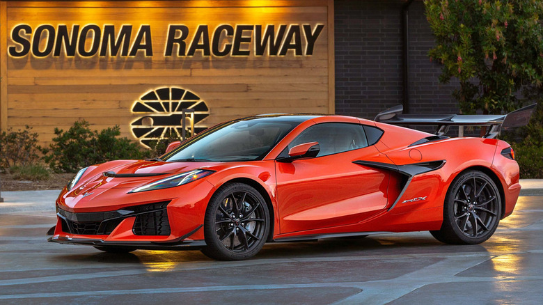 A front 3/4 view of Corvette ZR1X at Sonoma Raceway
