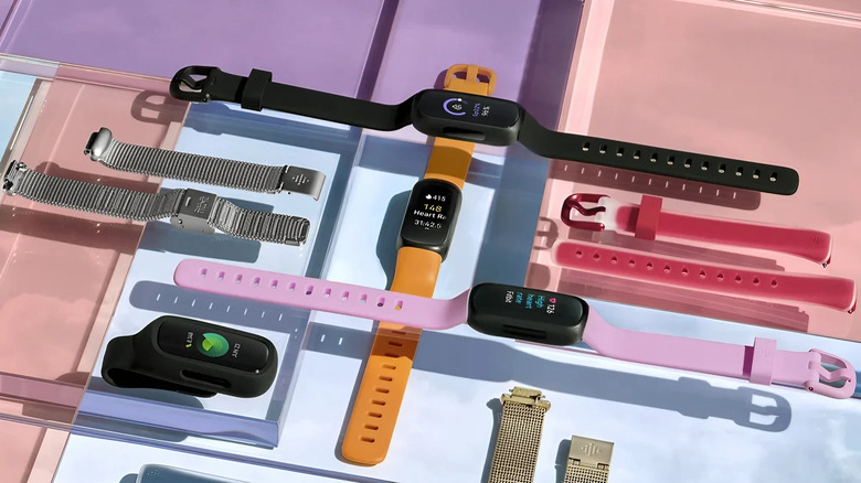 the fitbit inspire 3 is seen here with band options