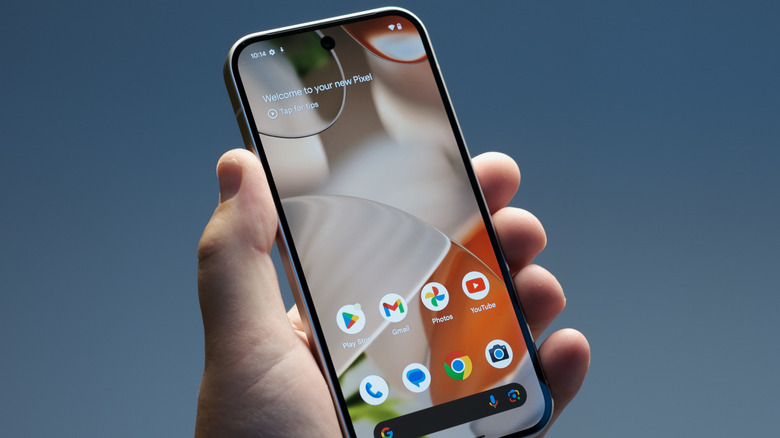 Person holding a Pixel 9 smartphone