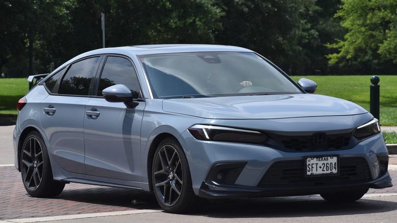 Gray 2024 Honda Civic sedan parked