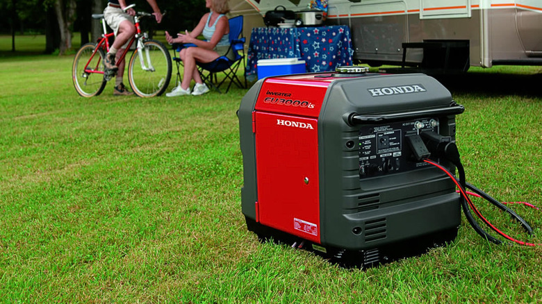 A shot of the Honda EU3000iS power generator