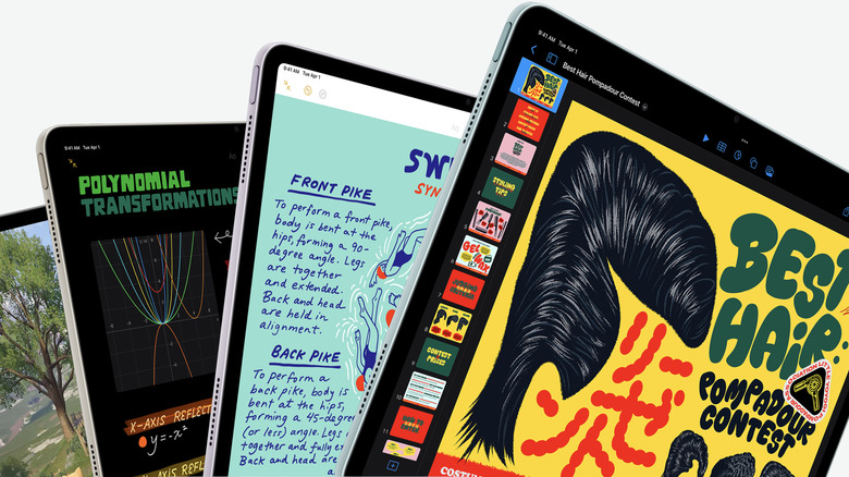 iPad Air with different software
