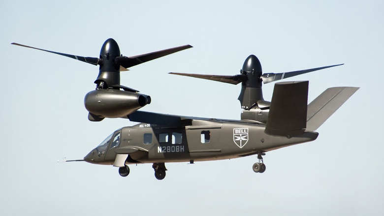 Bell V-280 Valor tiltrotor aircraft performing at the Fort Worth Alliance Airshow