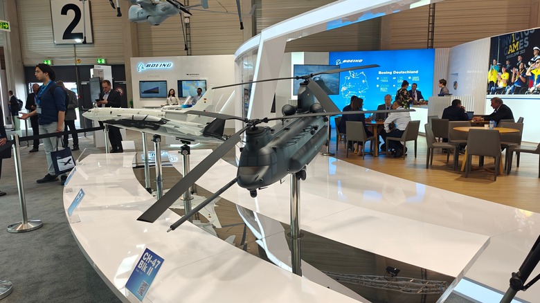 CH-47F Chinook Block II scale model displayed at ILA Berlin Airshow.