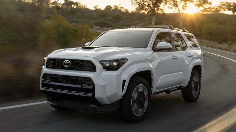 A 2025 Toyota 4Runner TRD Sport driving down a highway