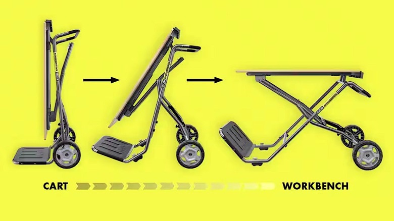 Ryobi Speed Bench transforming from cart to bench