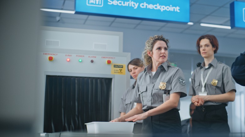 TSA agents at an airport