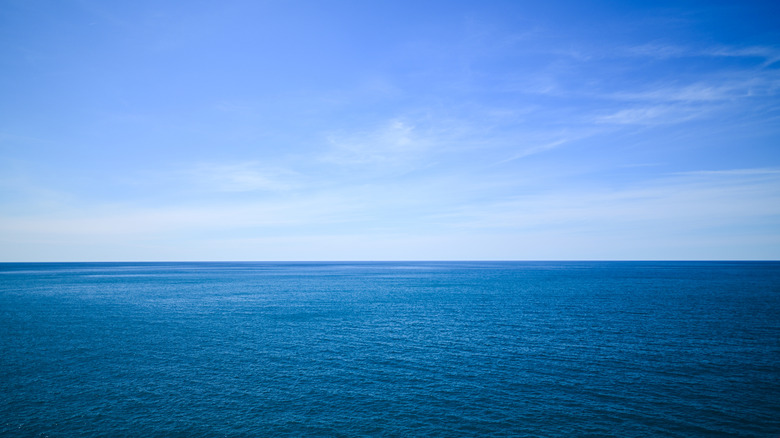 Open water in the ocean