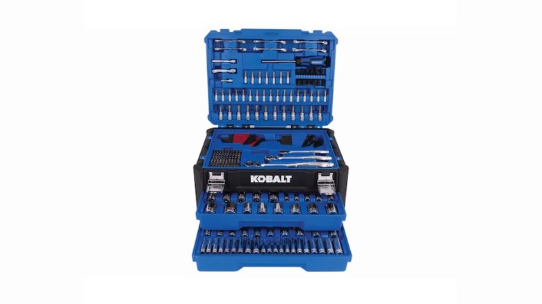 A Kobalt 297-Piece mechanic tool set on a white background