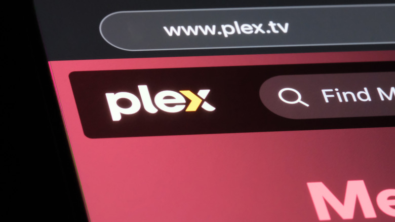 Close-up of Plex webpage on an iPhone