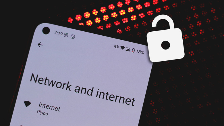 Android phone with an unlock icon