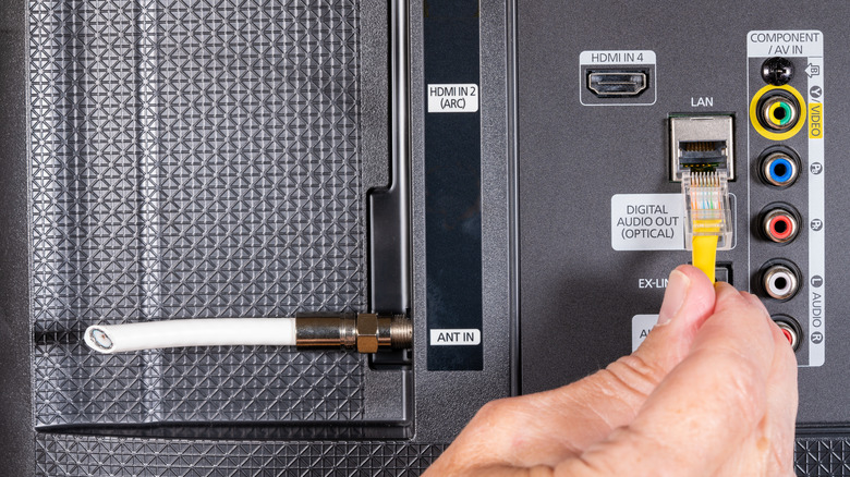 Ethernet port on rear of TV