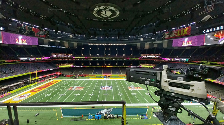 Fox TV camera shooting Super Bowl