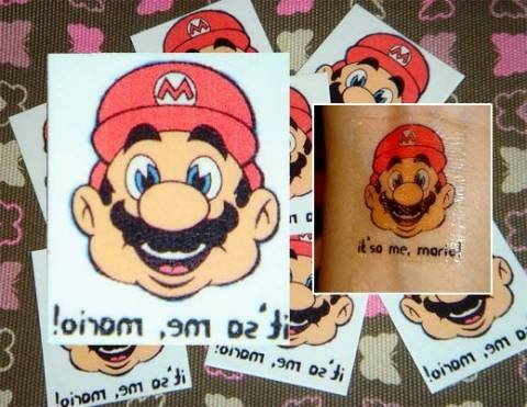 mario bros. tattoo from etsy